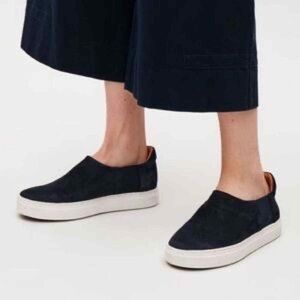 COS Navy Blue Suede Leather Slip On Sneakers Comfortable Shoes Women’s Size 8